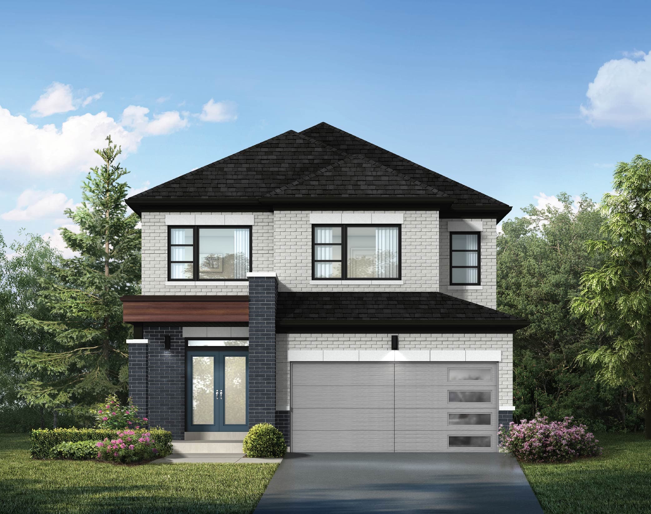 Castle (CA38-5) 38' Singles, Elevation C. Artist's concept.