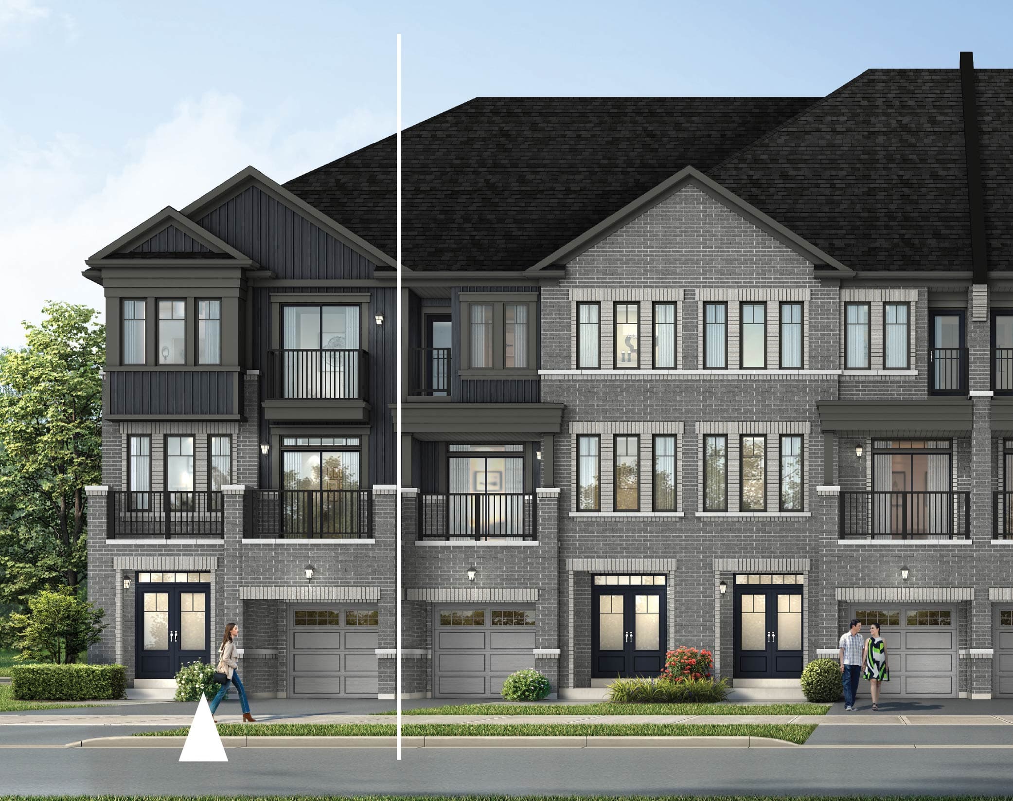Cambridge (CABB-3E) Back-to-back Towns, Elevation A. Artist's concept.