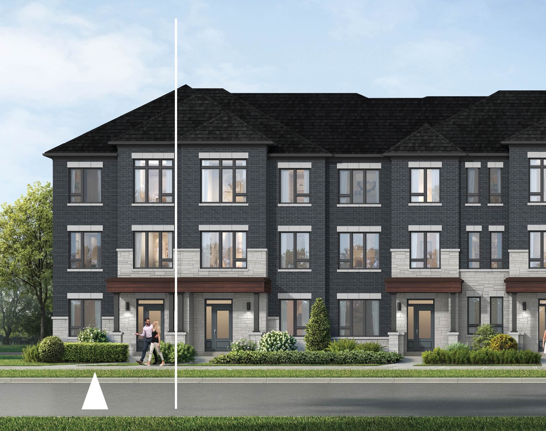 Sterling (CA3RL-11E) City Townhomes, Elevation C. Artist's concept.