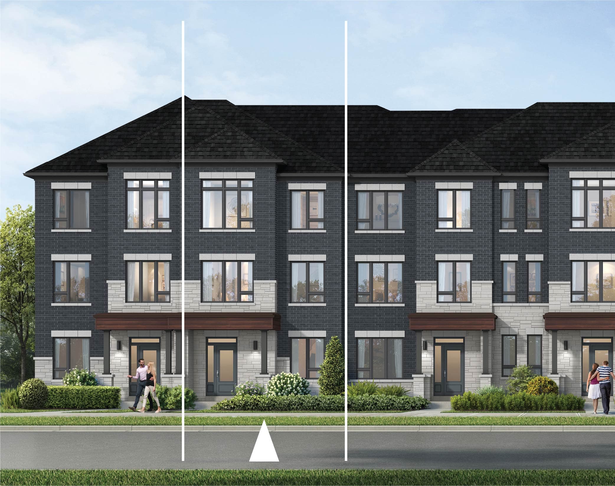 Regalia (CA3RL-13) City Townhomes, Elevation C. Artist's concept.