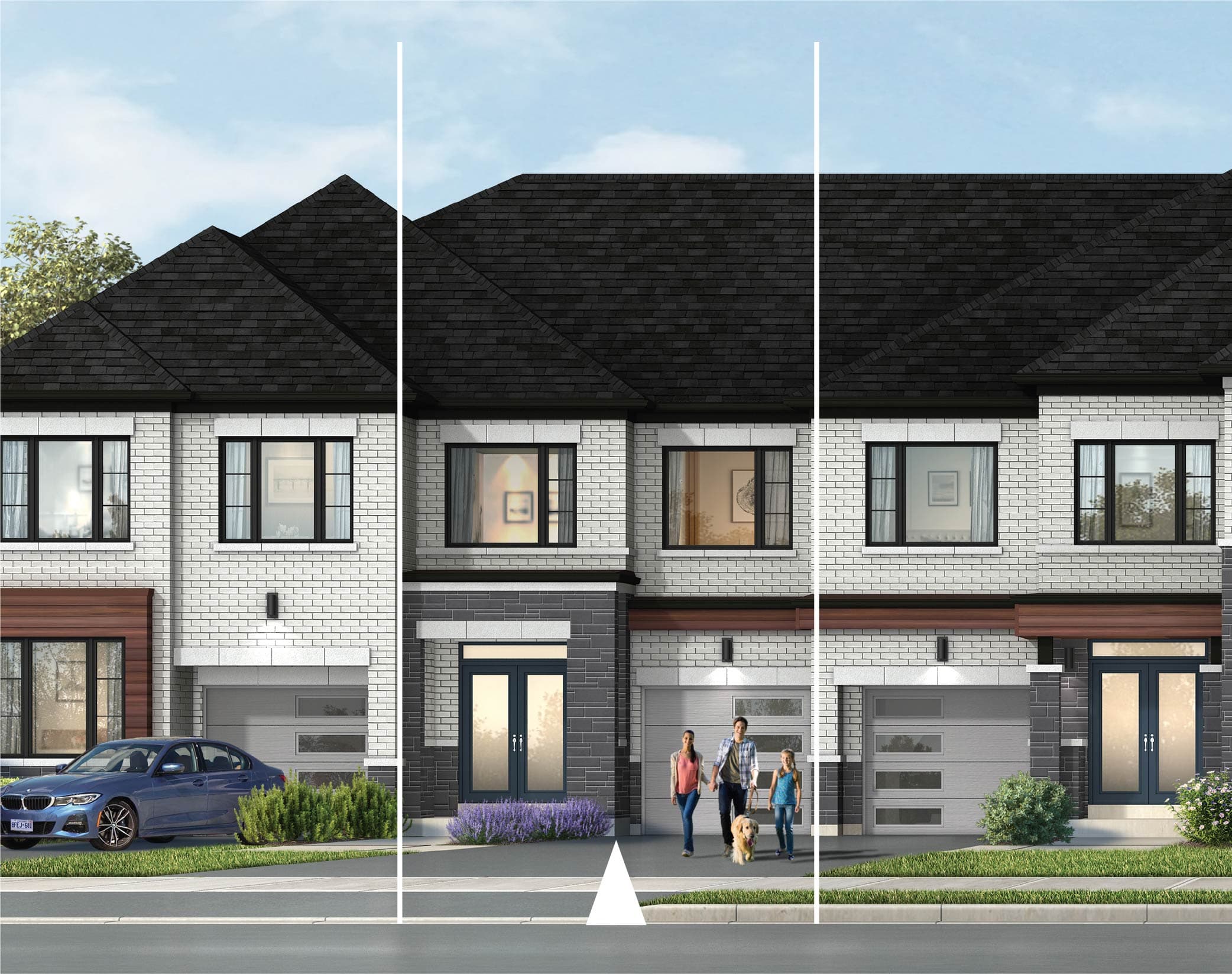 Balmoral (CATH-1) Freehold Townhomes, Elevation C. Artist's concept.