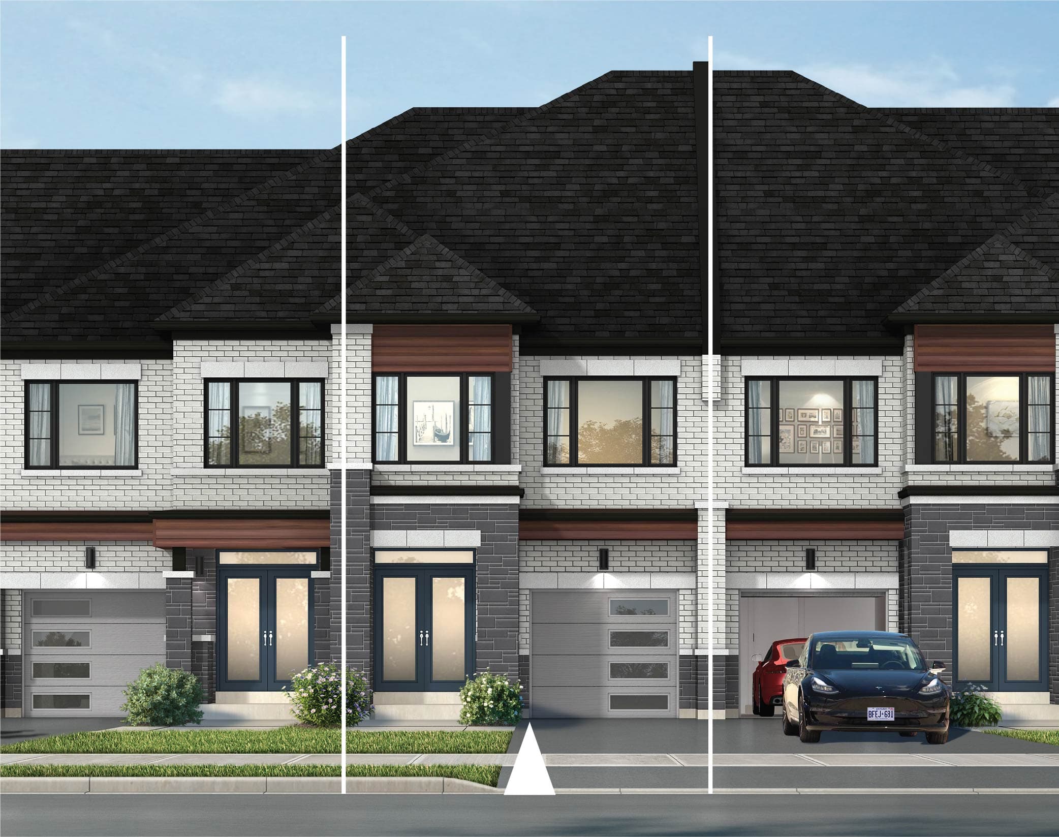 Cornwall (CATH-4) Freehold Townhomes, Elevation C. Artist's concept.